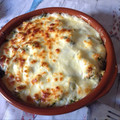 El cooksnap de Ainara Roca cuando hizo Macarrones de espinacas y atún gratinados.