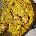 El cooksnap de Laura cuando hizo Arroz amarillo con pollo al disco.
