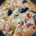 El cooksnap de Jose cuando hizo Paella de marisco.