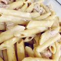 El cooksnap de Perla Massiel Cepeda cuando hizo Penne con salsa Alfredo y pollo.