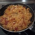 El cooksnap de Raquel cuando hizo Migas de coliflor con chuletas de cordero a la extremeña.