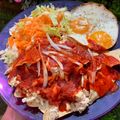 El cooksnap de Ana Angel cuando hizo Chilaquiles muy rojos, a los 3 chiles 🌶️🍅🍲.