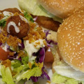 El cooksnap de Jou cuando hizo Hamburguesa de garbanzos con brotes de soja y espinacas.