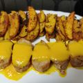El cooksnap de Sandra Gómez Jiménez cuando hizo Solomillo de Cerdo a Baja Temperatura con Salsa de Naranja, Puerro y Zanahoria con Patatas Gajo.