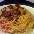 bernard.anderson.18's cooksnap of when they made Spaghetti with olive oil, shallots and garlic with grilled chicken.