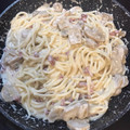 El cooksnap de JennyJarSa cuando hizo Espaguetis con nata, bacon y champiñones.
