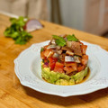 El cooksnap de Irene-Guirao cuando hizo Timbal de tomate, aguacate y sardina ahumada.