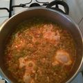 El cooksnap de Pili Santos cuando hizo Guisantes con jamón y huevo escalfado.