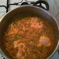 El cooksnap de Pili Santos cuando hizo Guisantes con jamón y huevo escalfado.