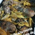El cooksnap de Matías cuando hizo Pollo a la crema en planchetta de hierro.