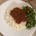 Meerah's Cuisine's cooksnap of when they made White rice with stew and salad.