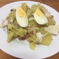 El cooksnap de Zaira cuando hizo Patatas con merluza, huevos duros y jamón serrano.