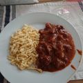 El cooksnap de El Tano cuando hizo Goulash con Spätzle.