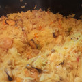El cooksnap de Belkis Saffores cuando hizo Mariscos con arroz.