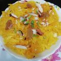 Aruna Thapar का कुकस्नैप जब उन्होंने केसरिया मीठे भात (kesariya meethe bhaat recipe in Hindi) बनाया था।
