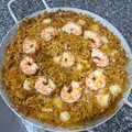 El cooksnap de Faela cuando hizo Fideuá con calamares, pulpo y gambas.