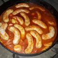 El cooksnap de Vivian Weber cuando hizo Chorizos a la pomarola con papas.