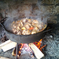 El cooksnap de luis cuando hizo Pollo al disco (a leña).