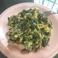 El cooksnap de Cami Coria cuando hizo Huevo revuelto con espinaca.