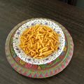 Riddhi Dholakia's cooksnap of when they made તીખા ગાંઠિયા.