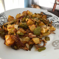 El cooksnap de Ainoa Doñas cuando hizo Patatas, pimientos y ajos fritos.