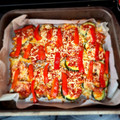 El cooksnap de Lorena Llanes cuando hizo Calabacines, berenjenas y pimientos rellenos.