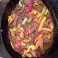 Maggie Valdez Lujan's cooksnap of when they made beef or chicken fajitas.