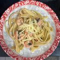 El cooksnap de Kimberly Briccett Ángeles Mendieta cuando hizo Pasta con langostinos.