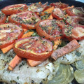El cooksnap de Estefania cuando hizo Filet de Merluza con verduras al horno.
