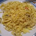 Ben's cooksnap of when they made Fettuccini Carbonara.