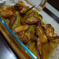 El cooksnap de Alexandra Peña cuando hizo Alitas de pollo al horno con patatas.