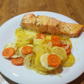 El cooksnap de Ana Martín cuando hizo Salmón a la naranja al horno con guarnición de patatas.