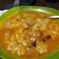 El cooksnap de B cuando hizo Sopa castellana (sopa de ajo).