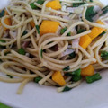 El cooksnap de Carol Ramos Álvarez cuando hizo Espaguetis con calabaza, cebolla, bacon y otras verduritas 🍝🌼.