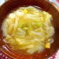 もんずん's cooksnap of when they made まるで味噌ラーメン。キャベコーン味噌汁.