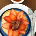 Shambhavi Jha 's cooksnap of when they made Heart Shaped Eggless Fluffy Strawberry Pancakes.