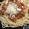 El cooksnap de Marty Bello cuando hizo Espagueti con Chorizo y Carne de Res Molida.
