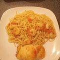 El cooksnap de Janeth Arana cuando hizo Spaghetti con camarones y perejil.