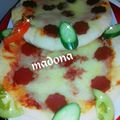 صورة من طبخات بنت الشام منى Madona ، شاركها بعد تجربة وصفة بيتزا الدجاج و الخضار 😍🍕