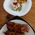 El cooksnap de Diana Paola cuando hizo Costillas BBQ con piña.
