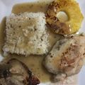El cooksnap de Jonas Cobos cuando hizo Jamoncitos de pollo con piña y arroz integral con zanahoria.