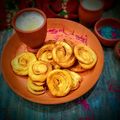 Neha Dua's cooksnap of when they made Spiral Mathri.