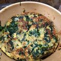 El cooksnap de Daiana Palacios cuando hizo Tortilla de berenjenas, espinacas y cebolla.
