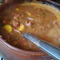 El cooksnap de Mary Avendaño cuando hizo Lentejas con plátano, tocino y chorizo.