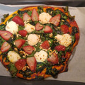 El cooksnap de Mónica cuando hizo Pizza de espinacas, fresas y queso de cabra.