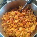 El cooksnap de juantxo cuando hizo Espaguetis con pollo y chorizo.