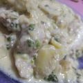 El cooksnap de Rocío Mercado cuando hizo Filet de merluza en colchón de papas con salsa crema roquefort.
