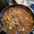 El cooksnap de Guillermo Gray cuando hizo Guiso de carne y fideos coditos.