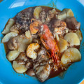 El cooksnap de minoa cuando hizo Manitas de cerdo con langostinos.