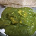 Divya Bala's cooksnap of when they made Palak paneer.